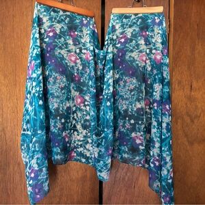 Calvin Klein Floral scarf in Teal and Purple